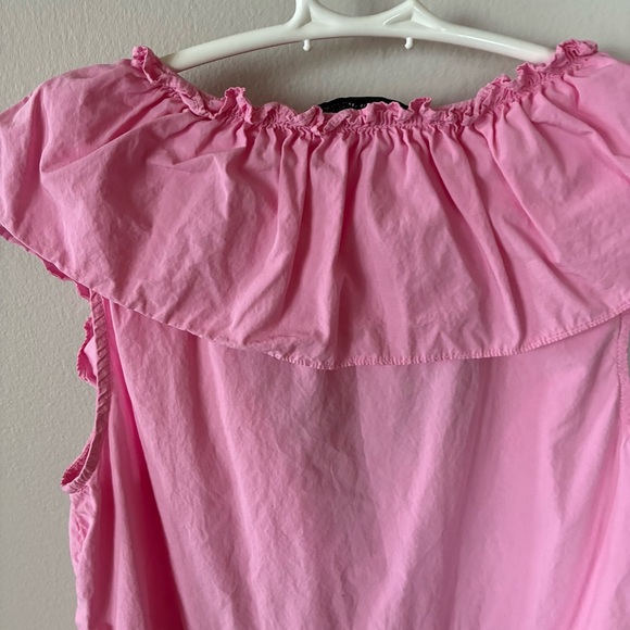 Zara Pink Poplin Dress Ruffle Mini Ballet Soft Girl Romantic Coquette Size XS - Picture 8 of 10